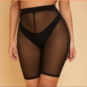 Fashion Nova see-through mesh biker shorts